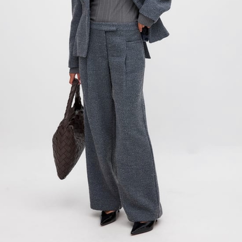 Na-Kd Blue Straight Mid Waist Suit Pants in Size 32